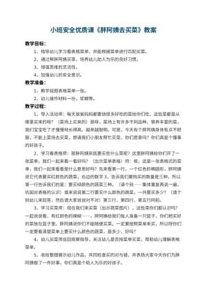 幼儿园小班安全优质课教案《胖阿姨去买菜》预览