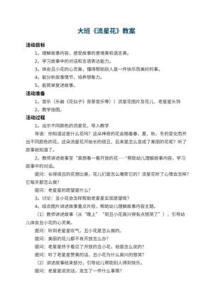 幼儿园大班教案《流星花》 包含反思
