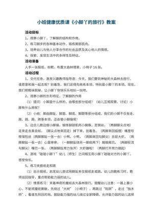 幼儿园小班健康优质课教案《小脚丫的旅行》 包含反思预览