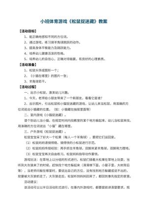 幼儿园小班体育游戏教案《松鼠捉迷藏》 包含反思预览
