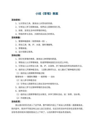 幼儿园小班教案《草莓》 包含反思预览