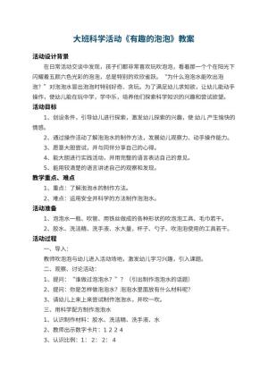 幼儿园大班科学活动教案《有趣的泡泡》 包含反思预览