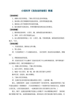 幼儿园小班科学优秀教案《泡泡龙的秘密》 包含反思预览