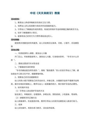 幼儿园中班教案《天天来刷牙》预览