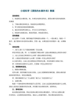 幼儿园小班科学《漂亮的水果外衣》优秀教案 包含反思预览