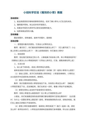 幼儿园小班科学实验教案《看到的小草》 包含反思