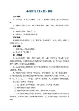 幼儿园小班游戏优秀教案《走大鞋》 包含反思预览
