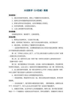 幼儿园大班数学教案《小花被》 包含反思预览