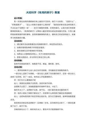 幼儿园大班科学教案《有用的刷子》 包含反思