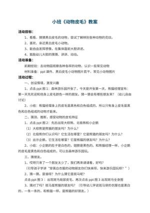 幼儿园小班教案《动物皮毛》预览