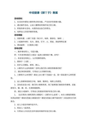 幼儿园中班健康优秀教案《脚丫子》 包含反思预览