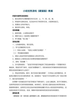 幼儿园小班优秀游戏教案《藏猫猫》 包含反思预览
