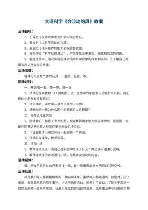 幼儿园大班科学教案《会流动的风》 包含反思预览