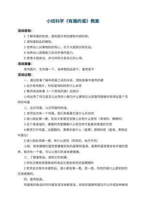 幼儿园小班科学教案《有趣的蛋》 包含反思预览
