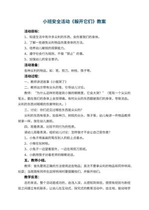 幼儿园小班安全活动教案《躲开它们》 包含反思预览