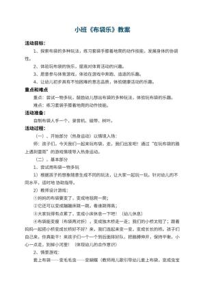 幼儿园小班教案《布袋乐》 包含反思