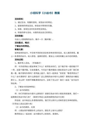 幼儿园小班科学优秀教案《小丝巾》 包含反思预览
