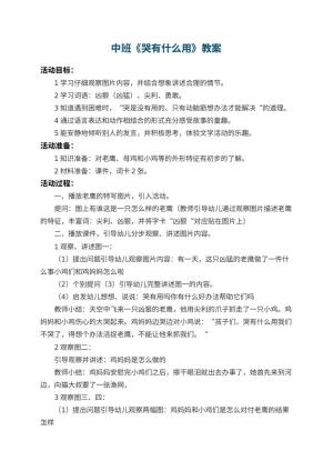幼儿园中班教案《哭有什么用》预览