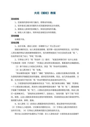 幼儿园大班教案《捕蛇》预览