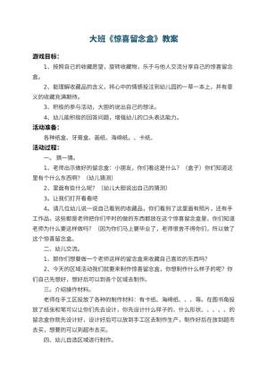 幼儿园大班教案《惊喜留念盒》预览