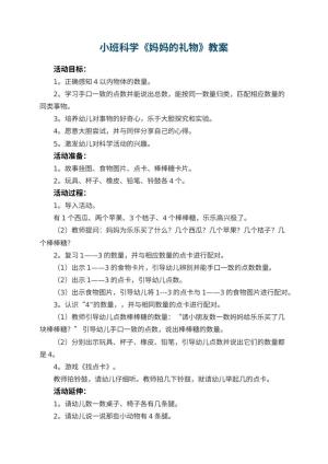 幼儿园小班科学教案《妈妈的礼物》 包含反思预览