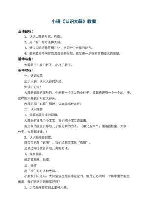 幼儿园小班教案《认识大蒜》 包含反思