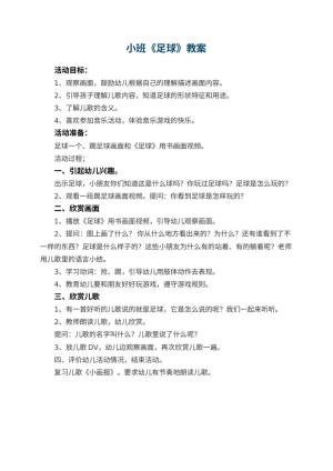 幼儿园小班教案《足球》预览