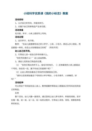 幼儿园小班科学优质课教案《我的小标志》 包含反思预览