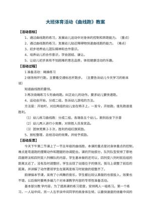 幼儿园大班体育活动教案《曲线跑》 包含反思预览