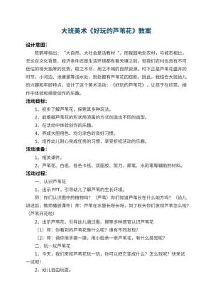 幼儿园大班美术教案《好玩的芦苇花》 包含反思预览