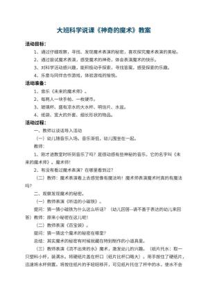 幼儿园大班科学说课教案《神奇的魔术》 包含反思