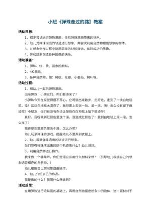 幼儿园小班教案《弹珠走过的路》 包含反思预览