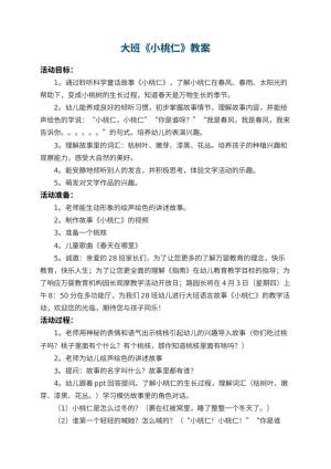 幼儿园大班教案《小桃仁》 包含反思