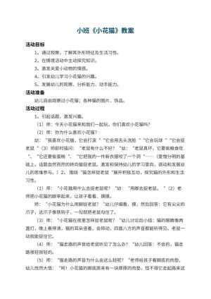 幼儿园小班教案《小花猫》预览