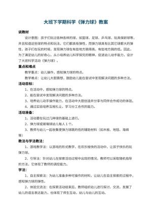 幼儿园大班下学期科学教案《弹力球》 包含反思预览