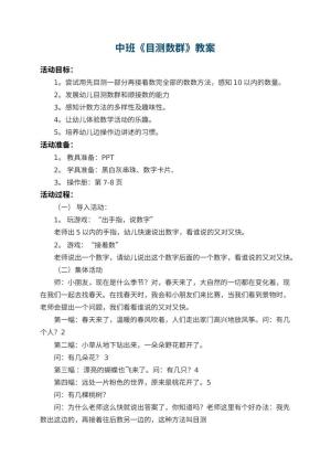 幼儿园中班教案《目测数群》 包含反思预览