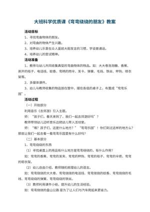 幼儿园大班科学优质课教案《弯弯绕绕的朋友》 包含反思预览