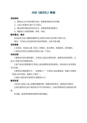 幼儿园大班教案《逛巴扎》 包含反思预览
