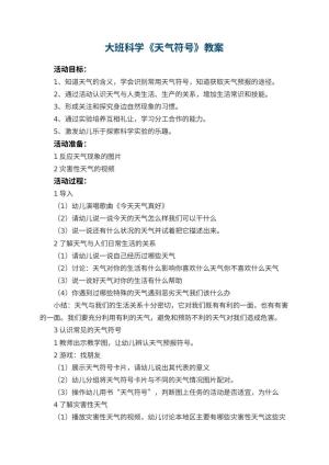 幼儿园大班科学《天气符号》 包含反思预览