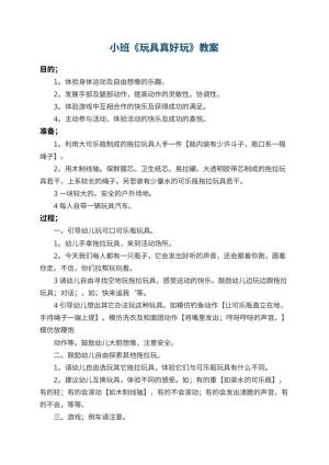 幼儿园小班教案《玩具真好玩》 包含反思