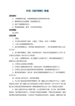 幼儿园中班教案《保护眼睛》预览