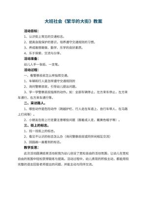 幼儿园大班社会优秀教案《繁华的大街》 包含反思预览