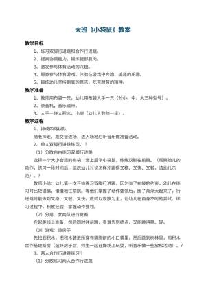 幼儿园大班教案《小袋鼠》 包含反思