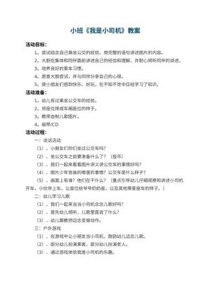 幼儿园小班教案《我是小司机》预览
