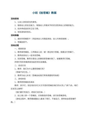 幼儿园小班教案《拍苍蝇》预览