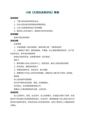 幼儿园小班教案《大型玩具真好玩》 包含反思预览